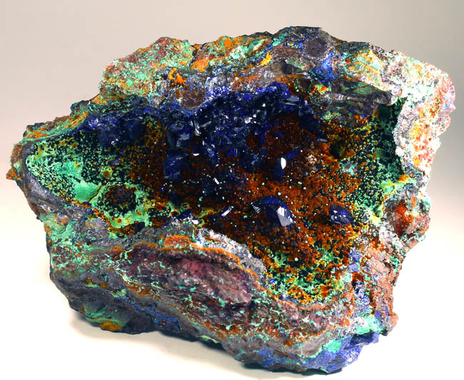 Sparkling Azurite and Malachite Vug - 3.5 x 3 x 2.5 Inches, Anhui Province